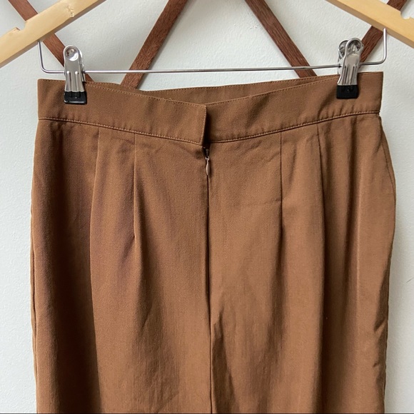 70s Vintage Wool Brown Minimalist Skirt size 8 - Picture 6 of 8
